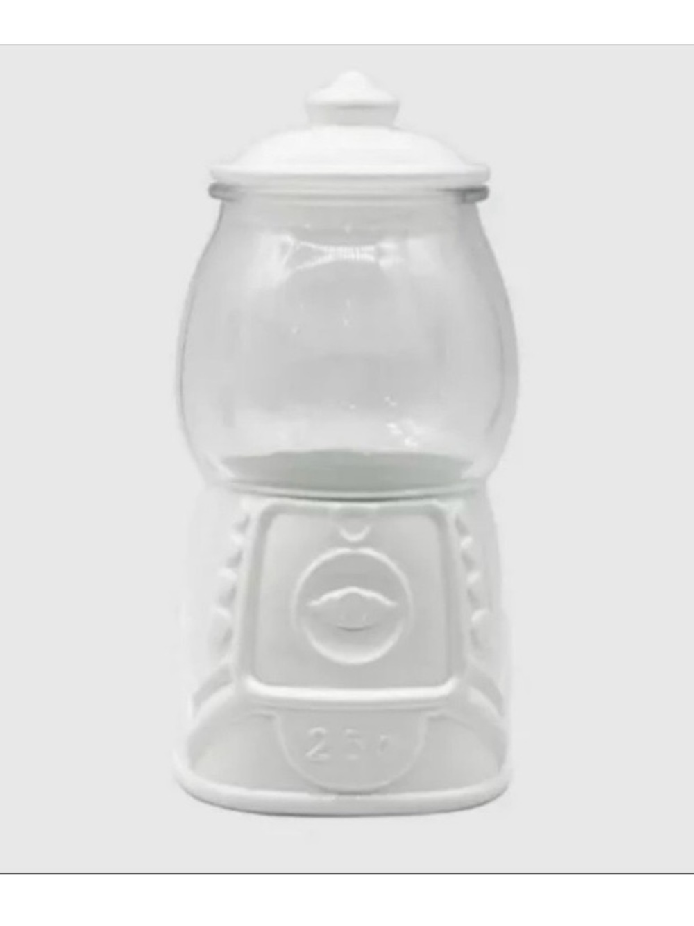 New Target Bullseye White Glass Gumball Machine